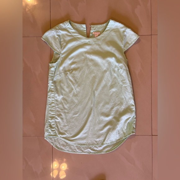 J.Crew Women's J.Crew short sleeve top fabric blouse light blue mint pullover - Picture 5 of 15